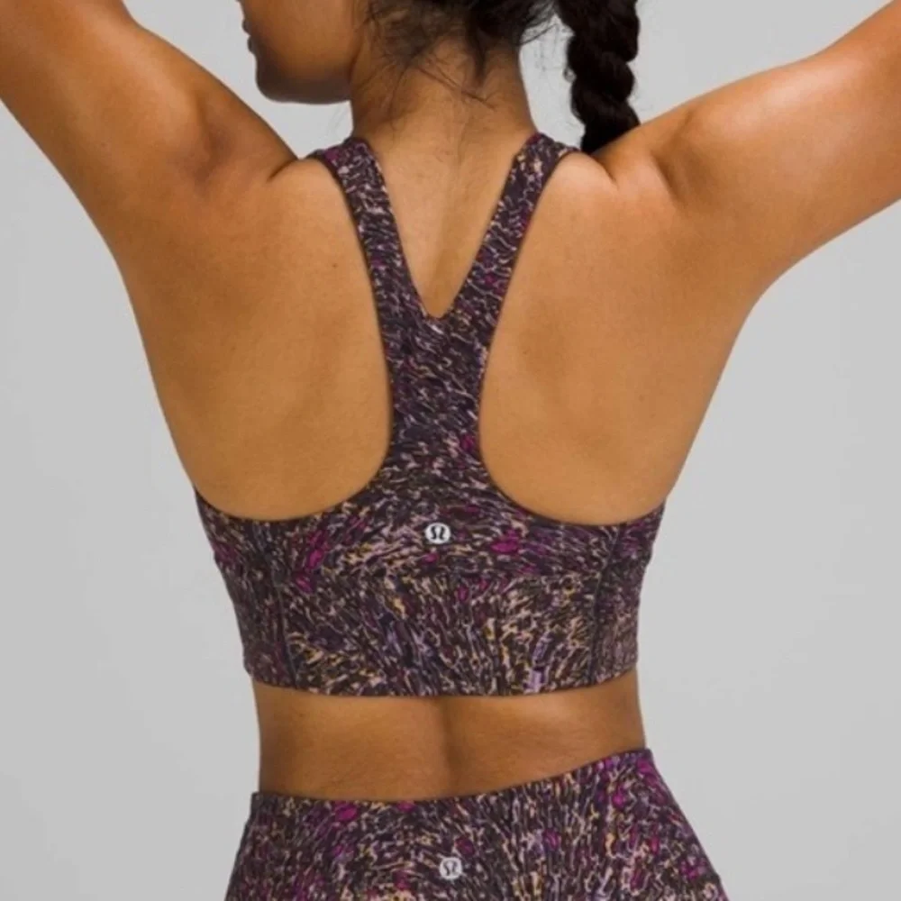 Lululemon Wunder Train Long Line Bra Size 4 Sports Bra Topography Multi